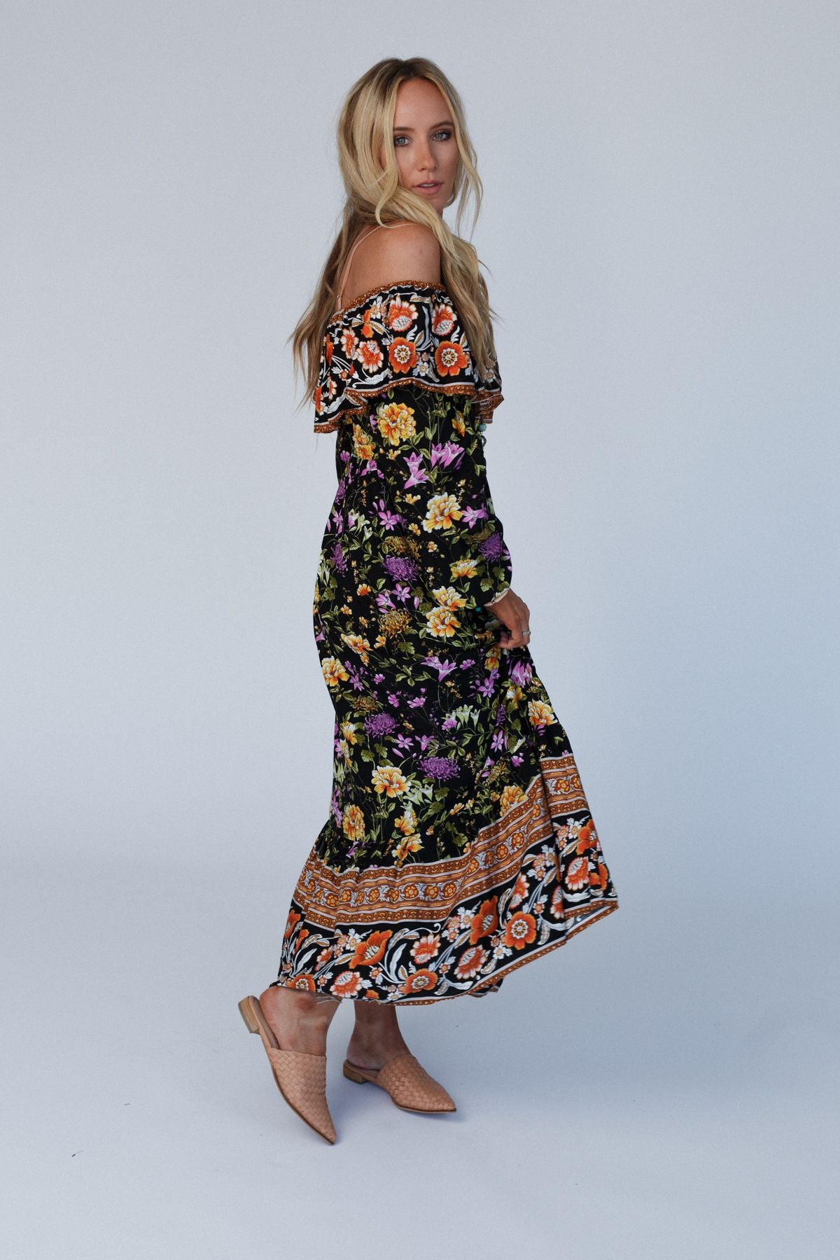 Dear To Me Floral Maxi Dress - Black