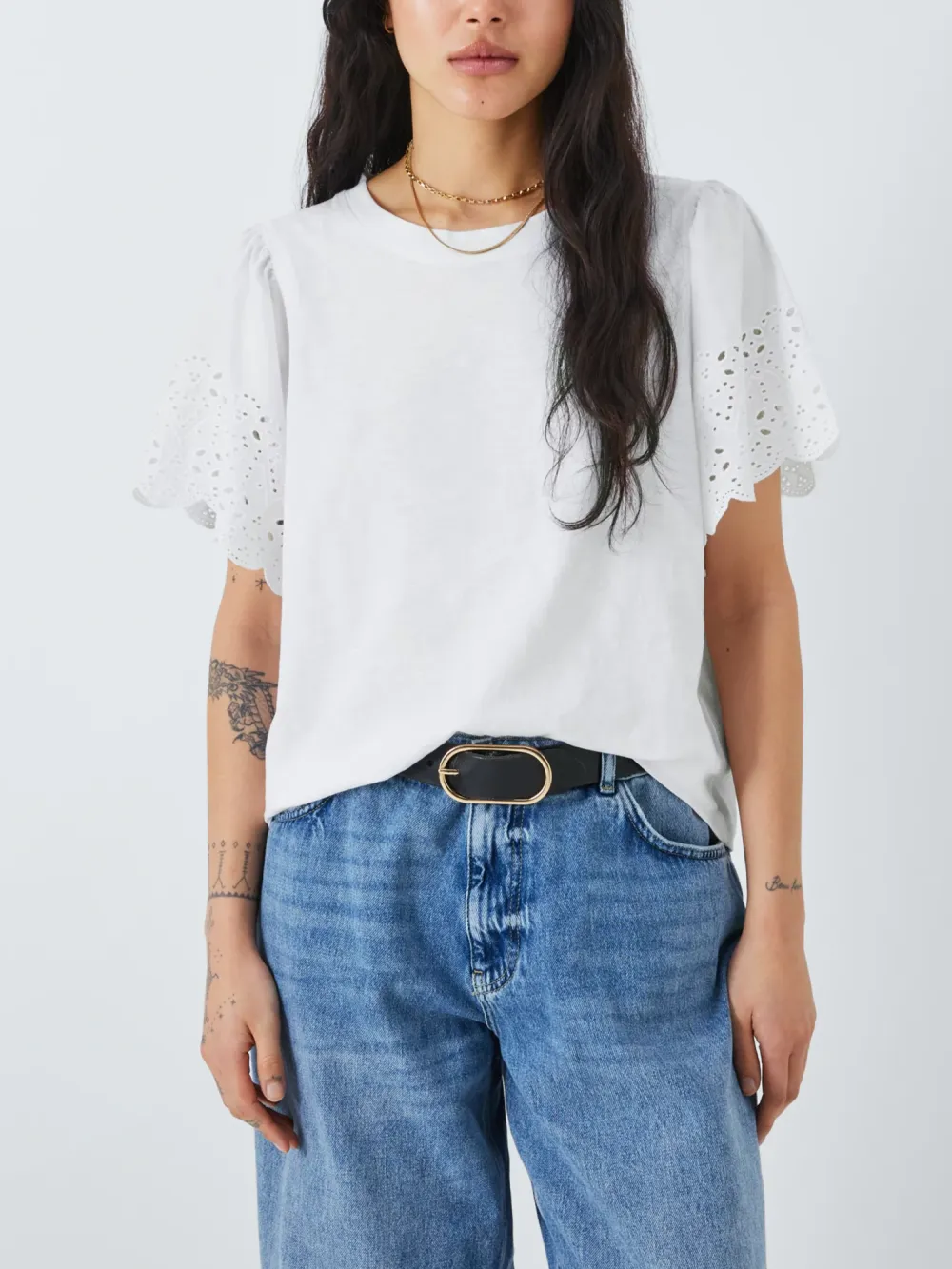 Bobby Broderie Anglaise Sleeve T-Shirt