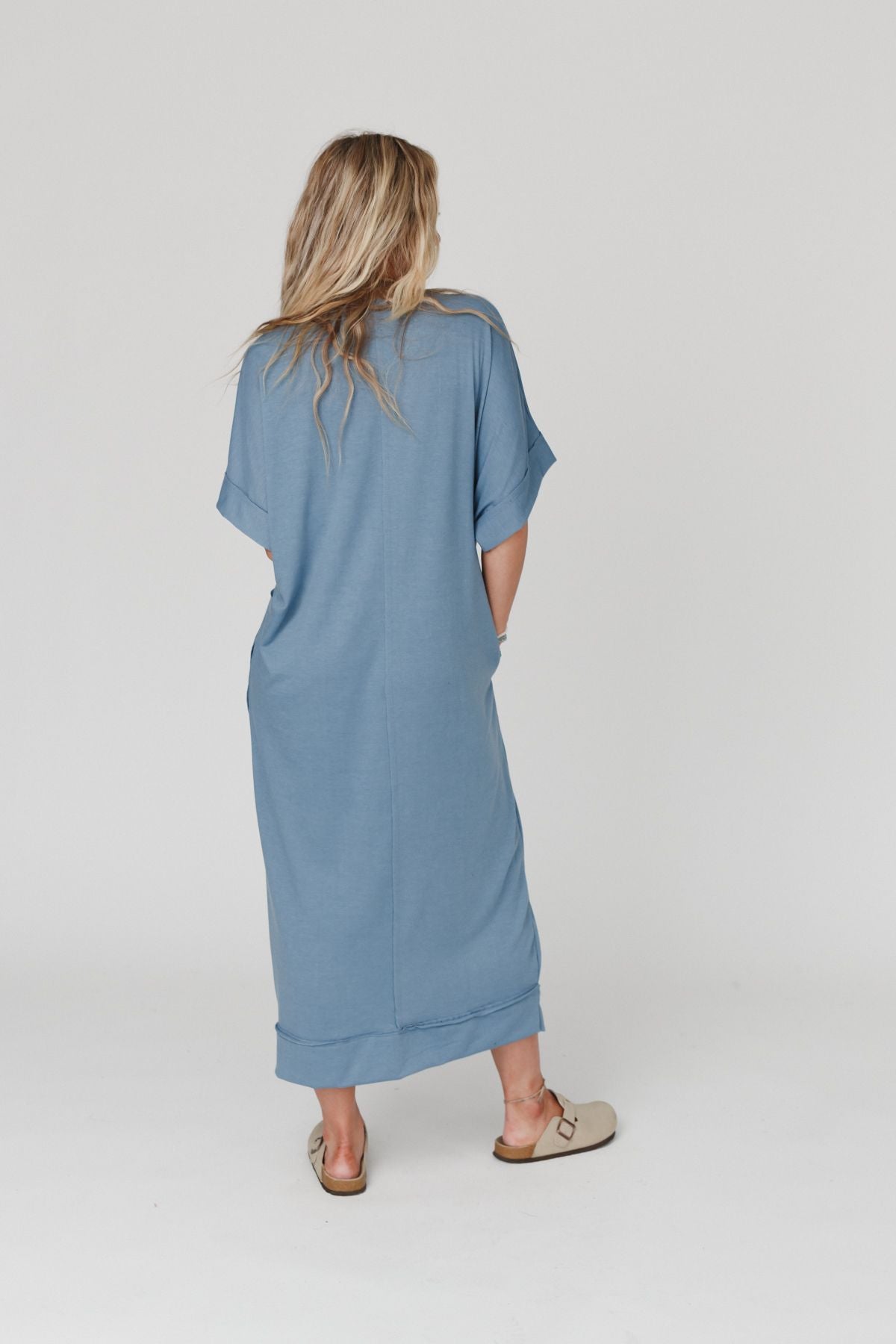 Laurel Short Sleeve Maxi Dress - Blue