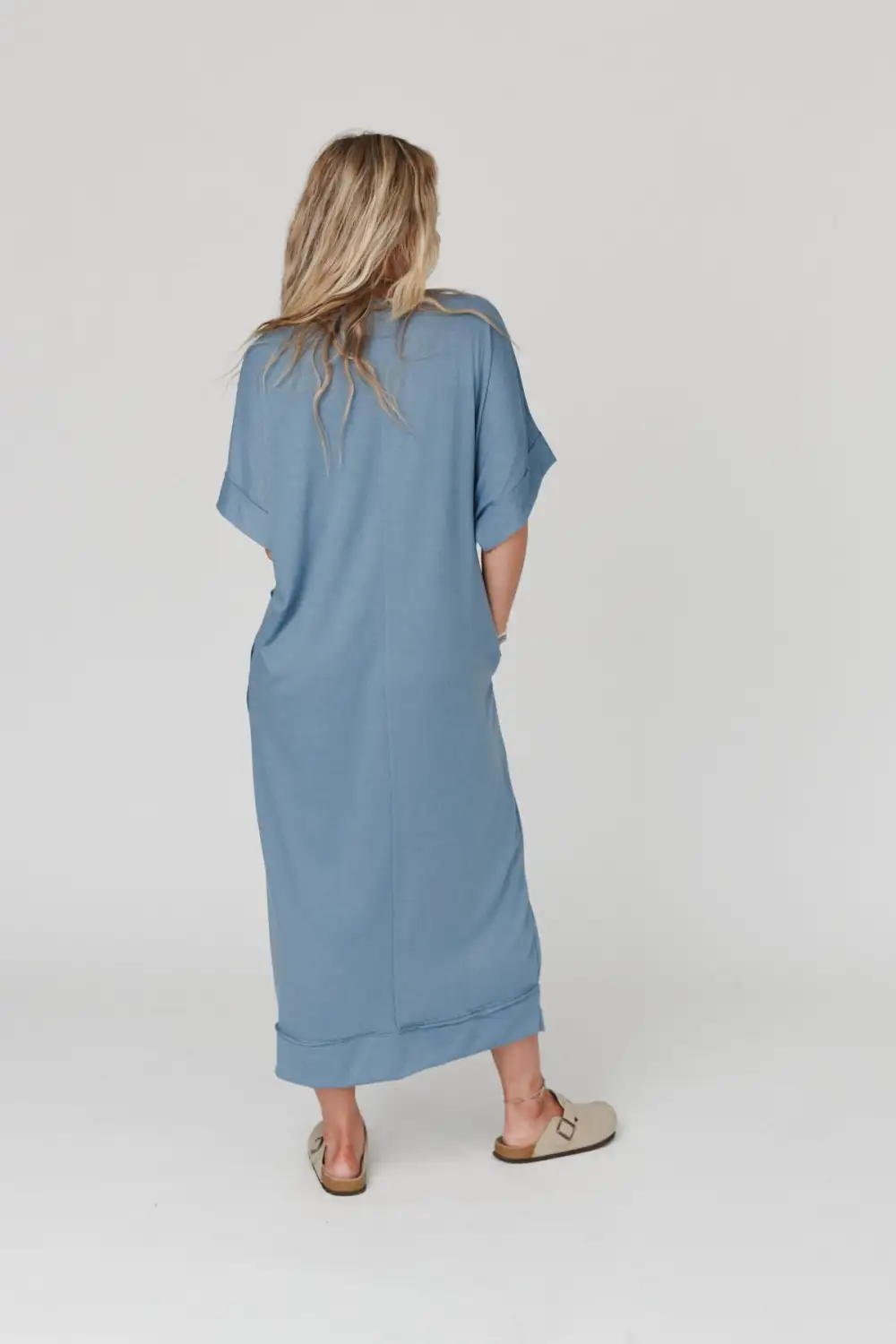 Laurel Short Sleeve Maxi Dress - Blue