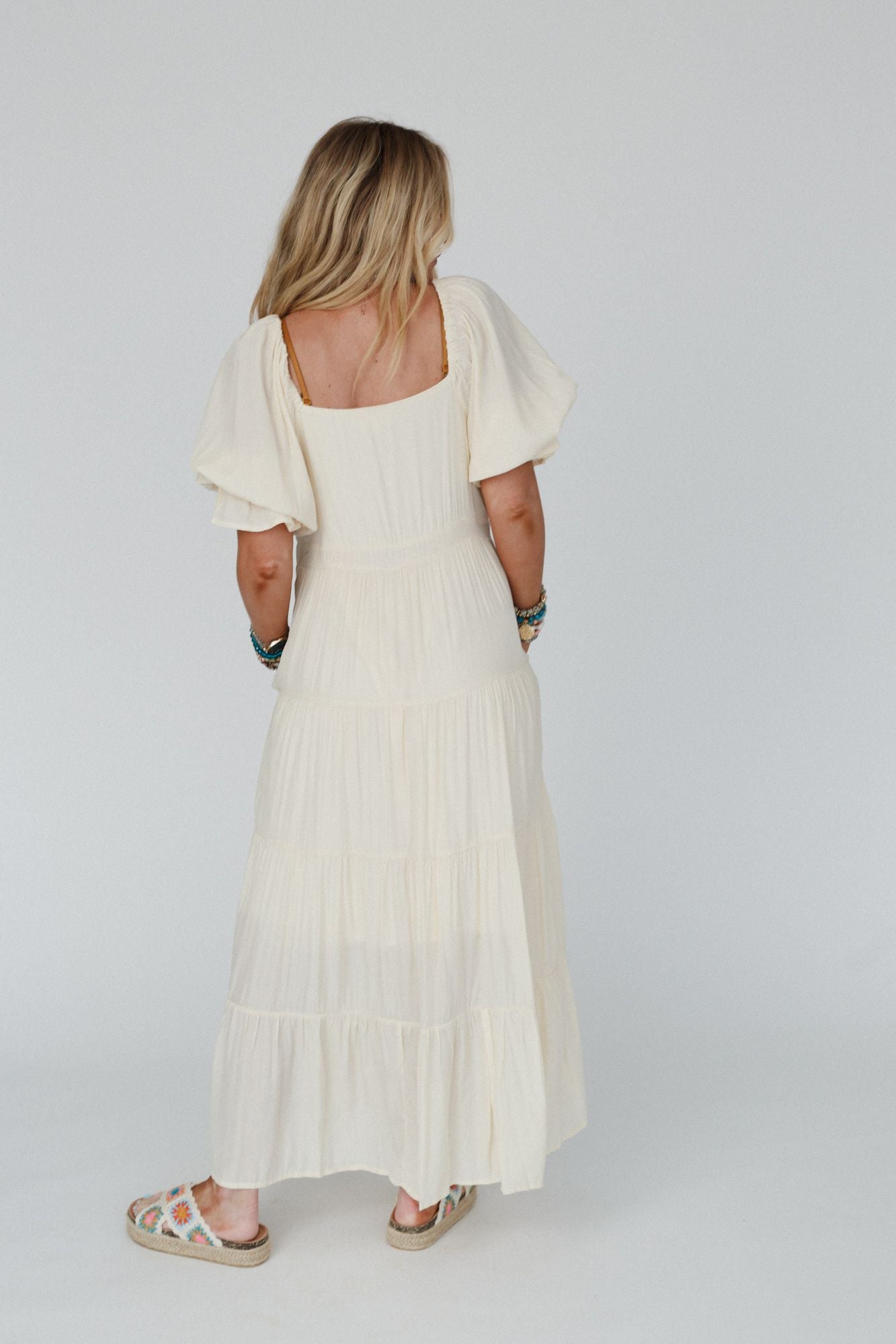 Waimea Tiered Maxi Dress - Beige