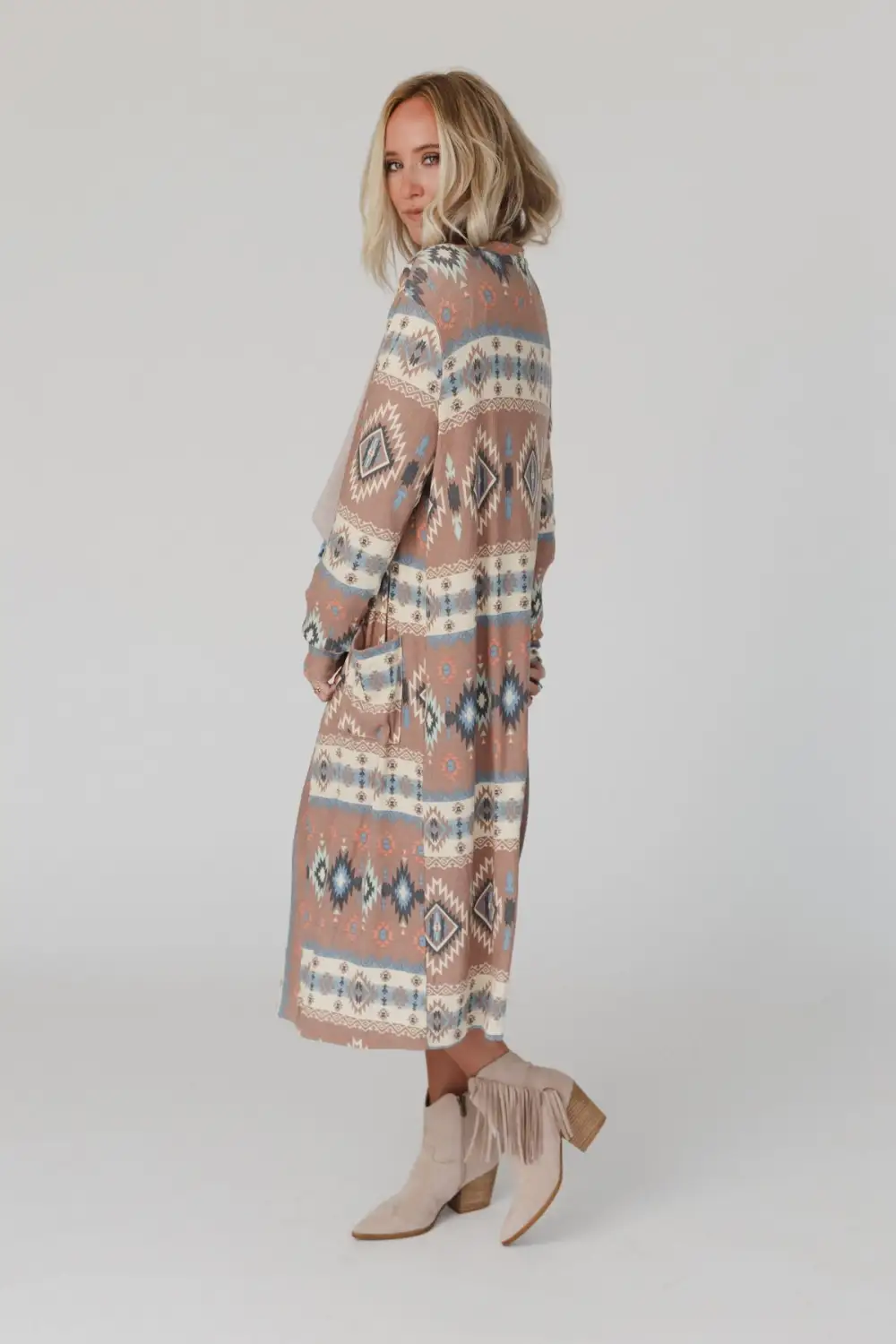 Santa Fe Rose Duster Cardigan - Multi