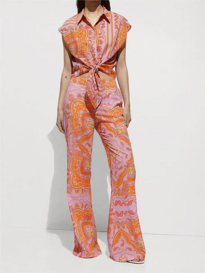 Printed lyocell pants