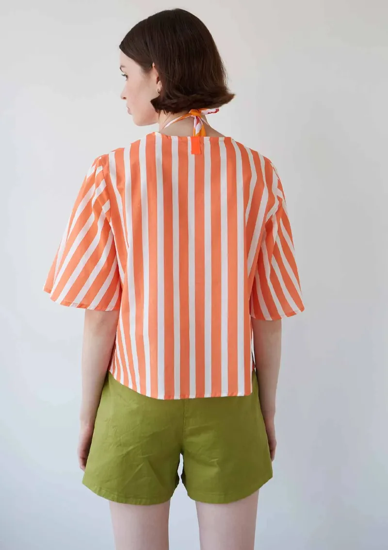 TANGERINE STRIPED BLOUSE