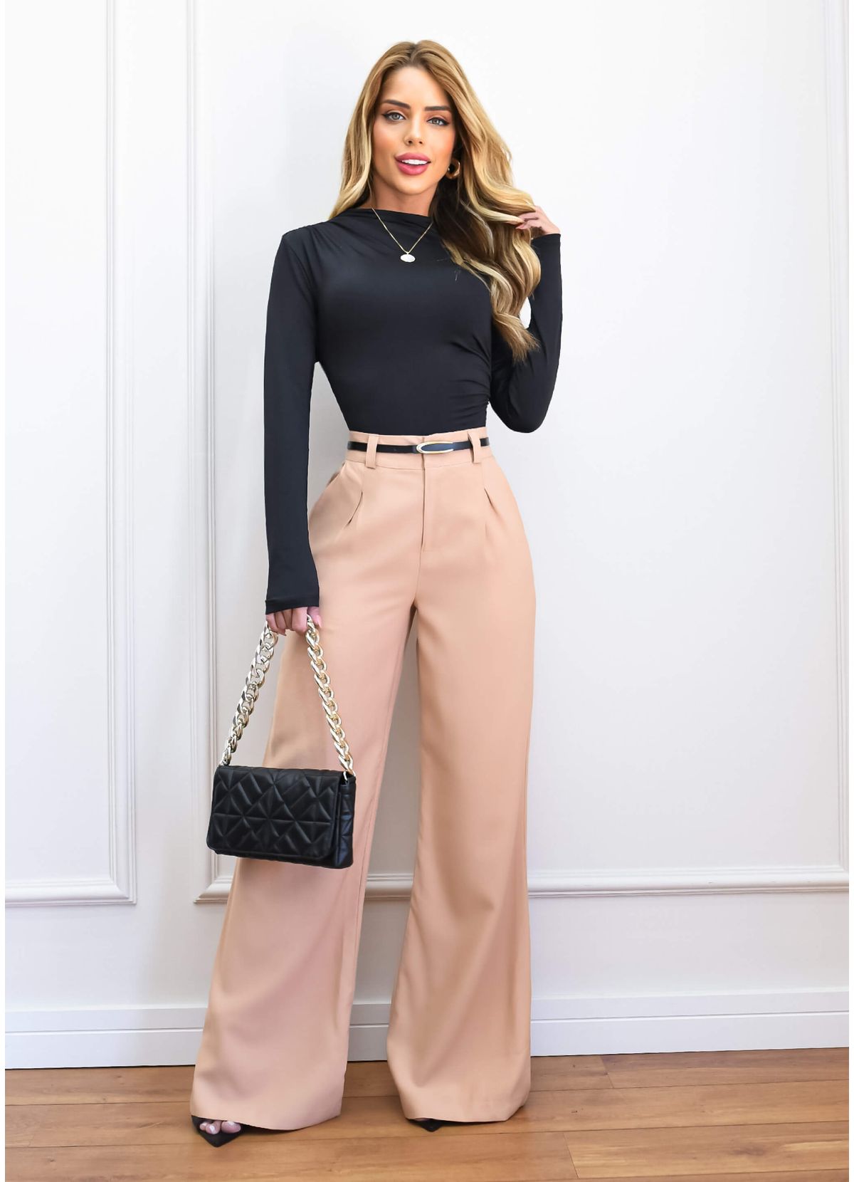 WIDE LEG STRAIGHT DRESS PANTS