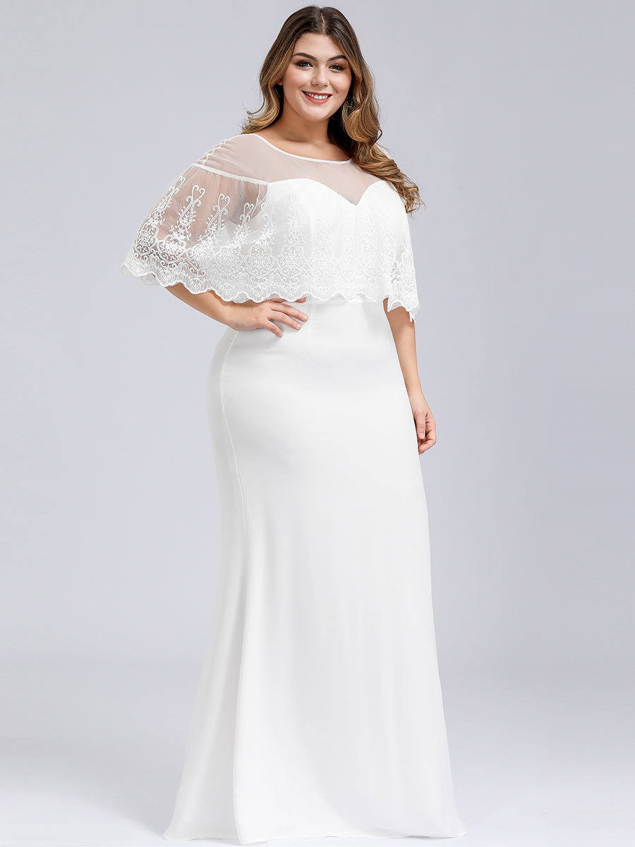 Sweetheart Illusion Ruffle Sleeves Floor-Length Wholesale Wedding Dresses