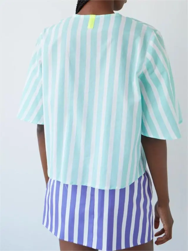 BLUE STRIPED BLOUSE