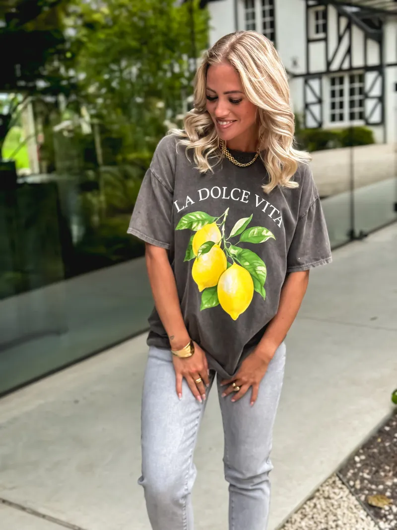 T-SHIRT DOLCE VITA - GRIS