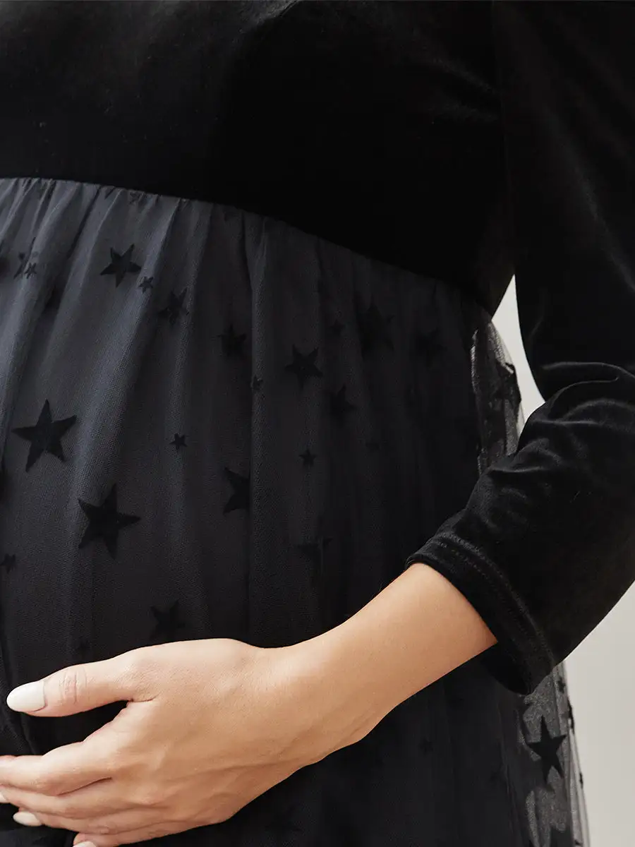 A Line Off Shoulder Wholesale Maternity Dresses With Long Sleeves