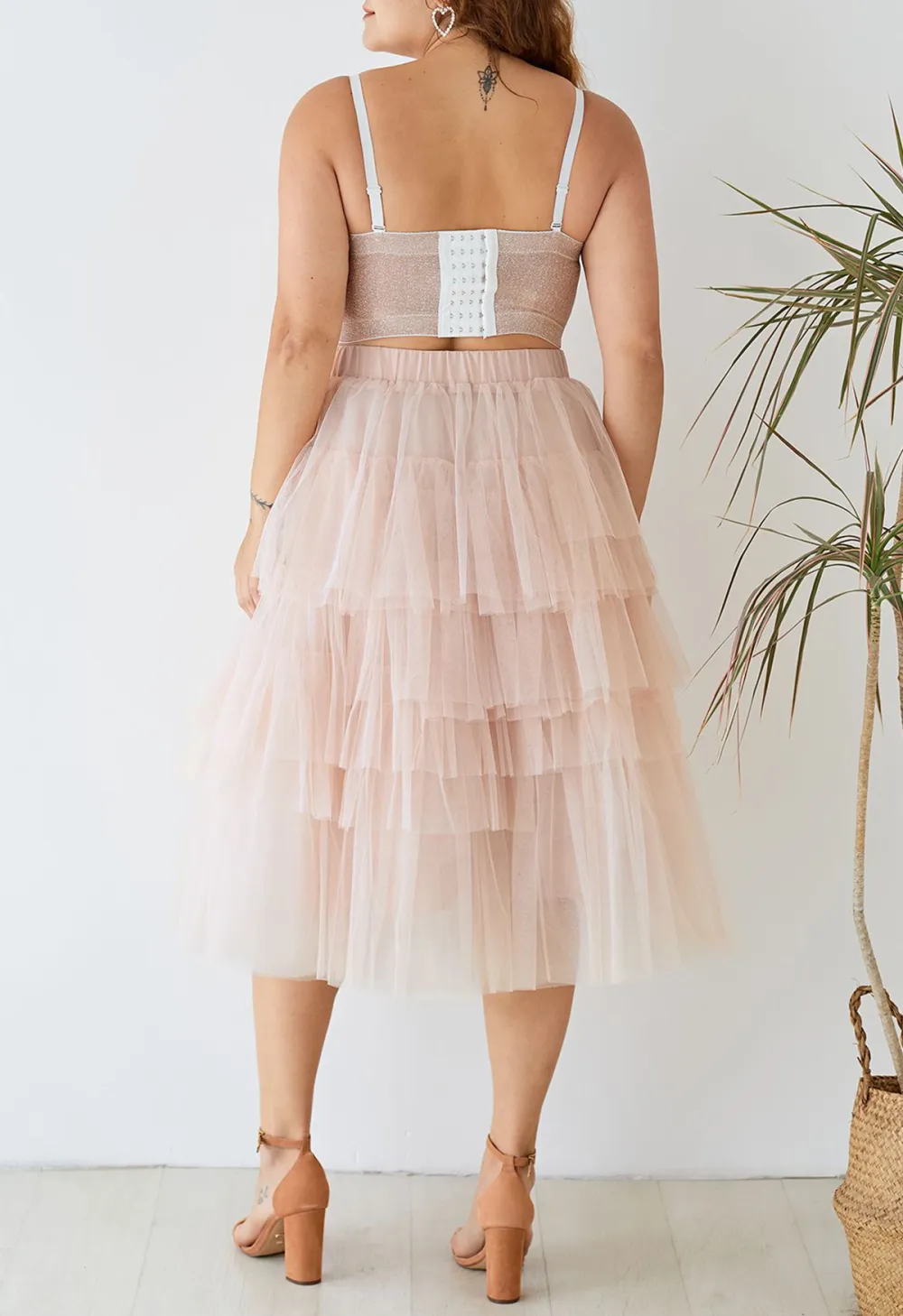 LOVE ME MORE LAYERED TULLE SKIRT IN NUDE PINK