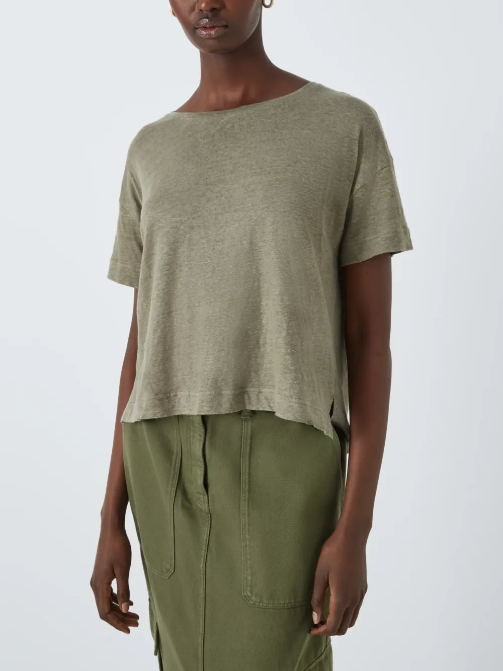 Relaxed Linen Crew Neck T-Shirt