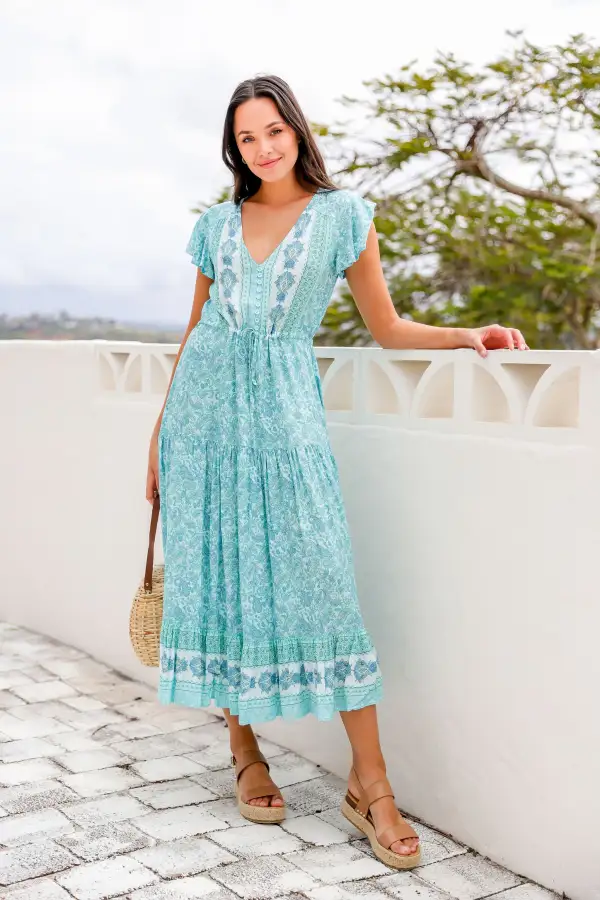 The Cora Maxi Dress - Serenity Green