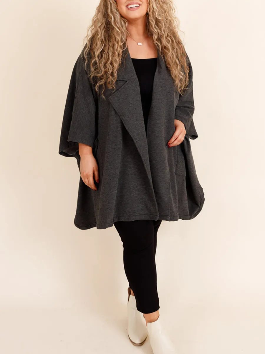 Dark gray loose fitting jacket