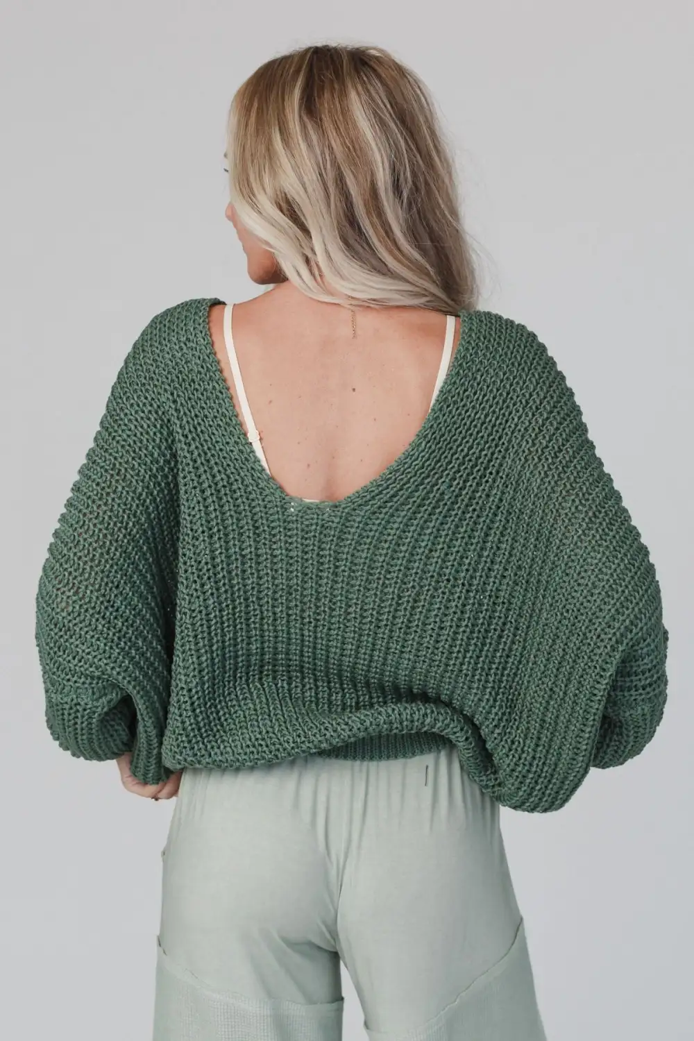 Break Of Dawn Dolman Sleeve Sweater - Olive