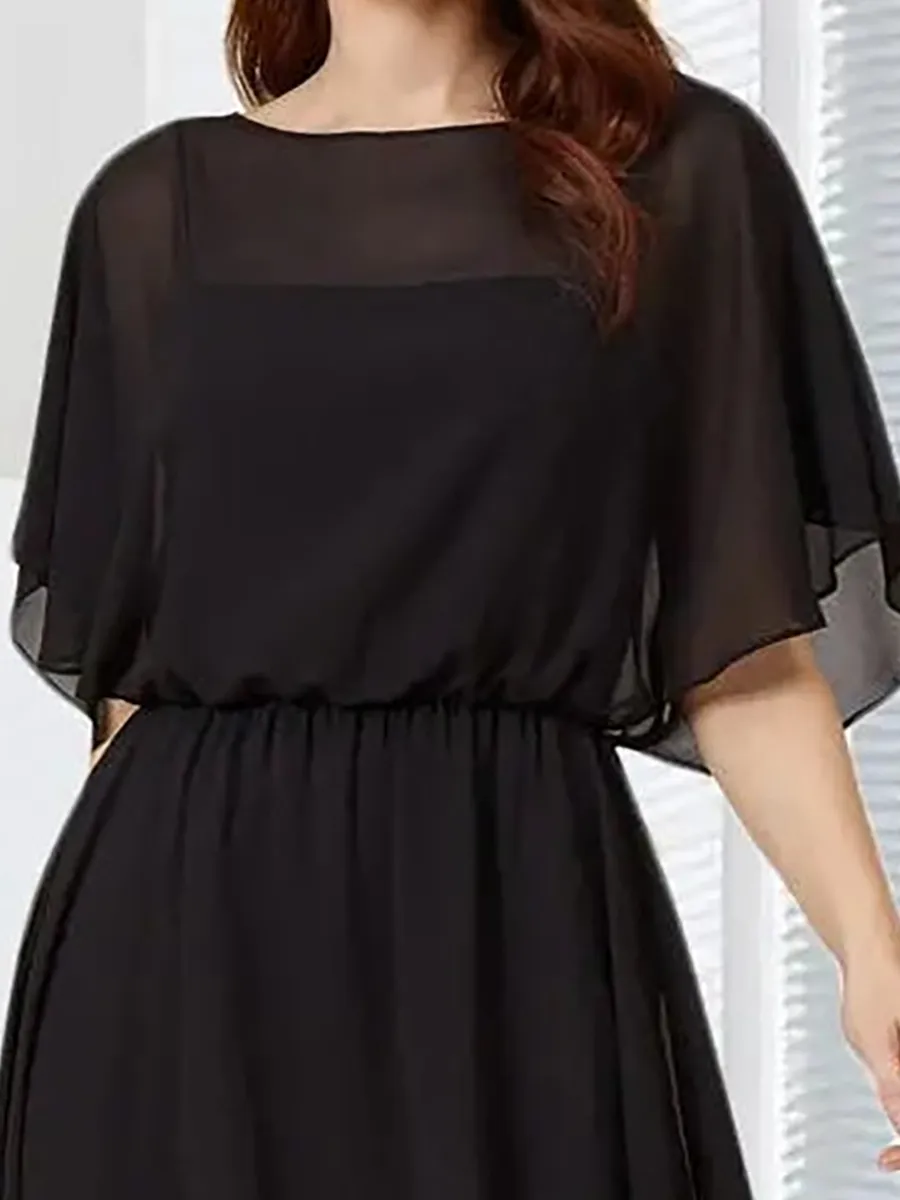 Black chiffon simple elegant dress