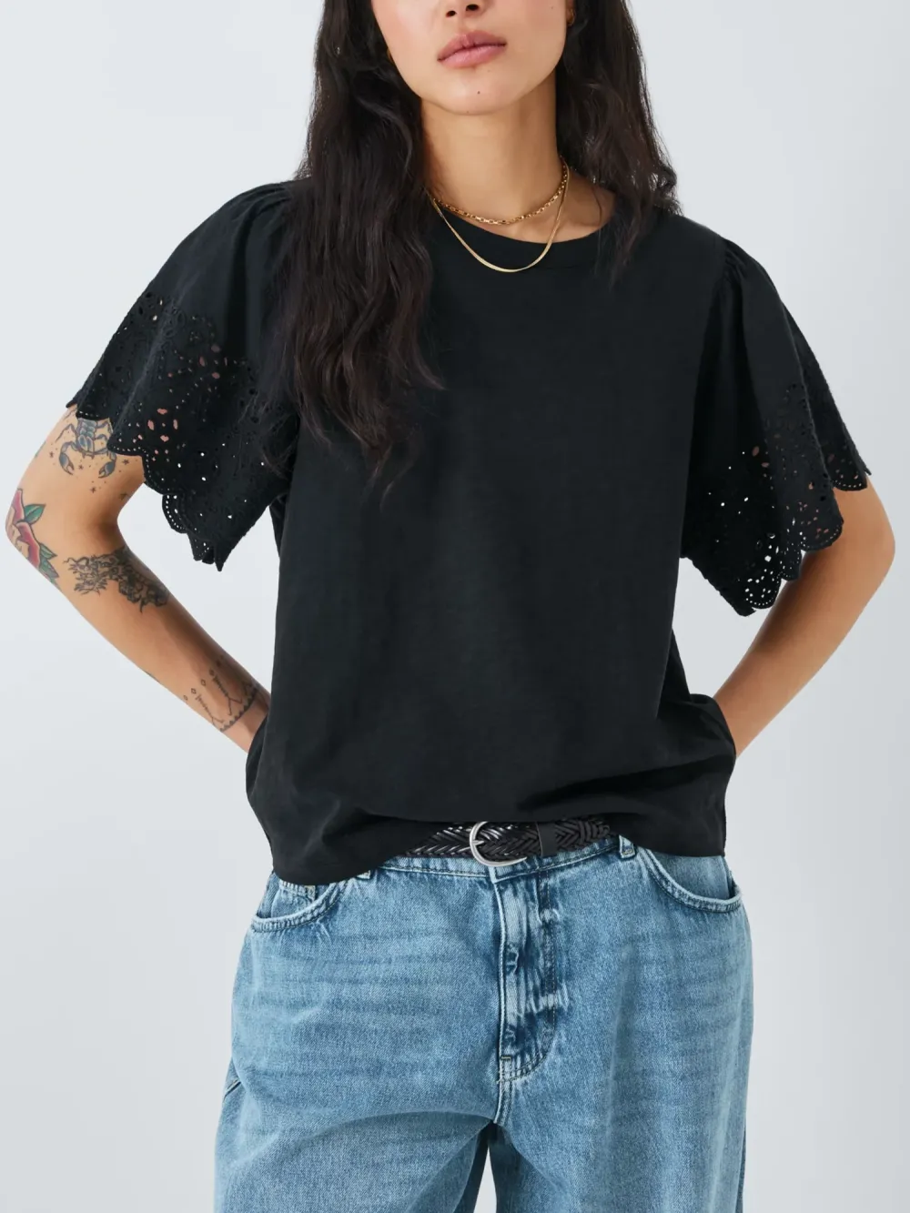 Bobby Broderie Anglaise Sleeve T-Shirt