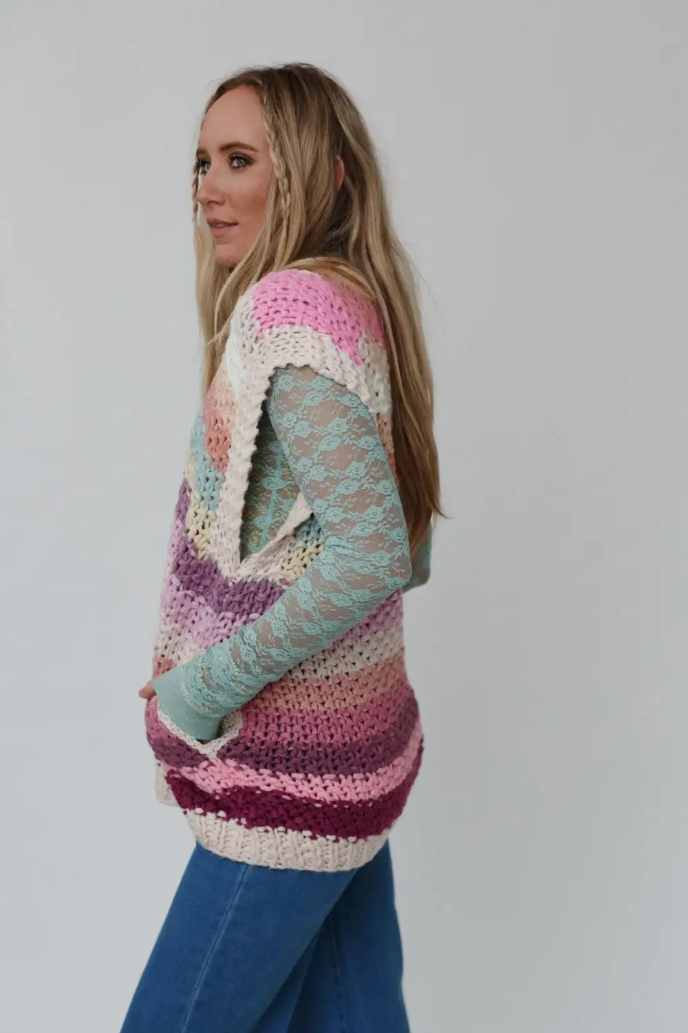 Wrapped Up In Color Knit Vest - Pink Multi