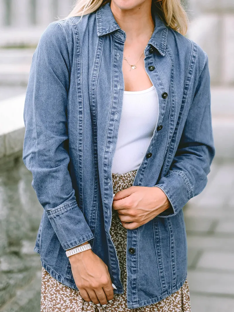 Casual simple versatile denim jacket