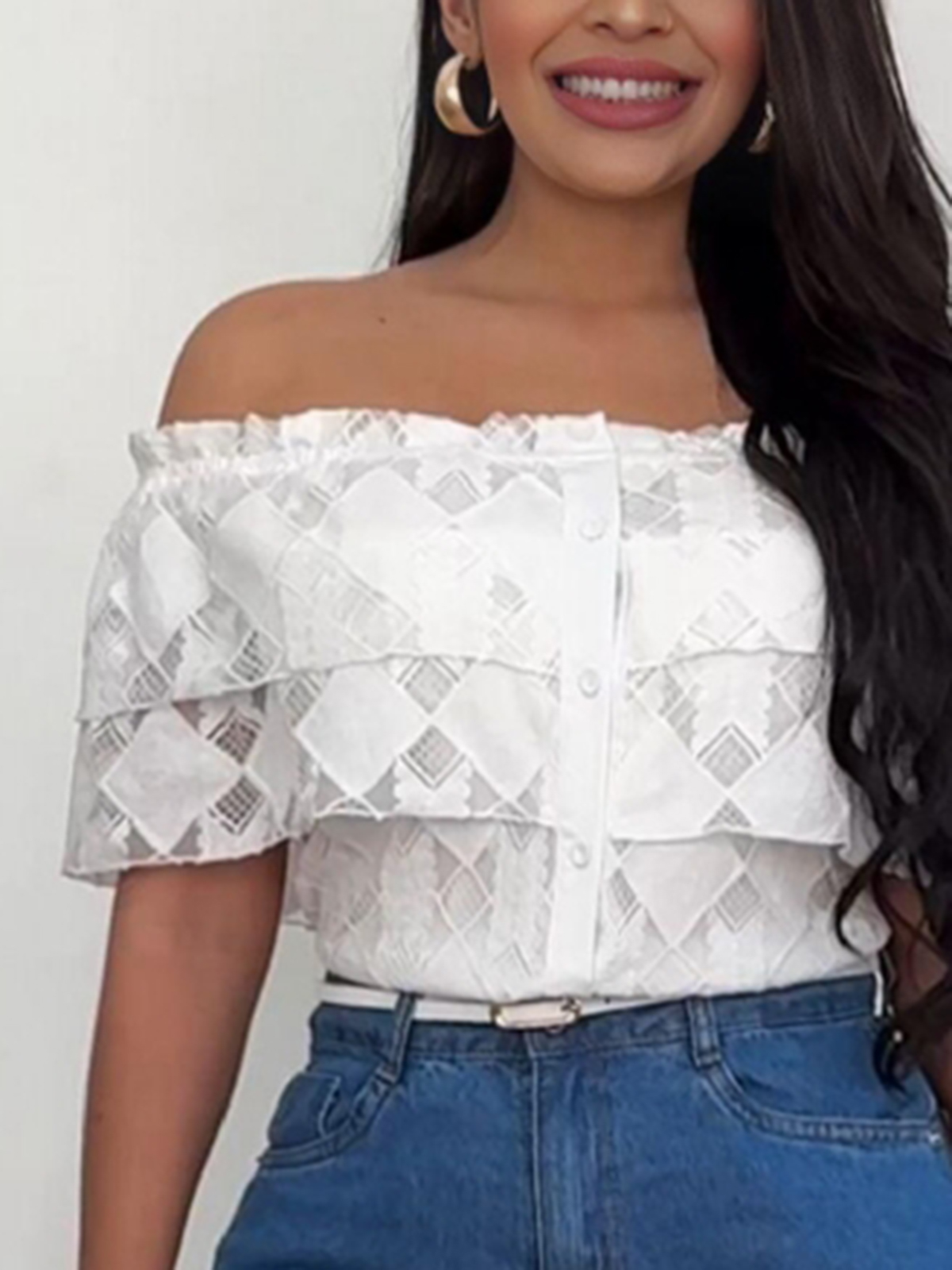 WHITE OFF-THE-SHOULDER BLOUSE