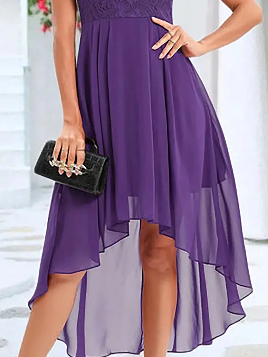 Purple lace elegant dress