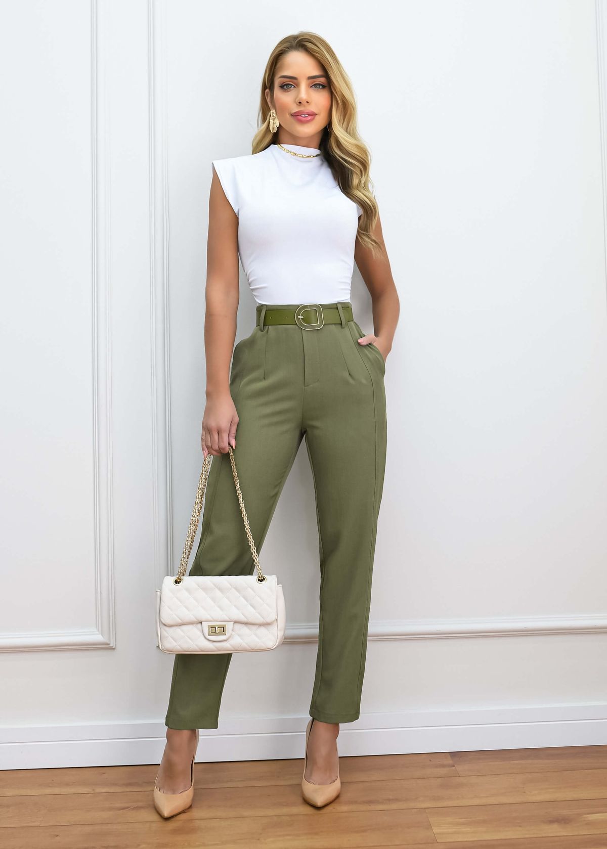 SLIM HIGH WAIST DRESS PANTS