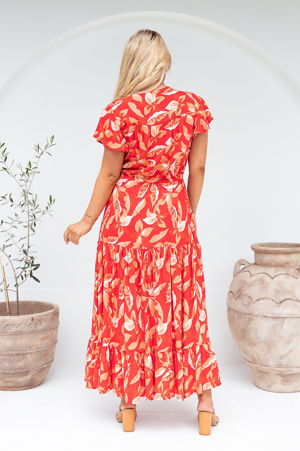 The Cora Maxi Dress - Red Fiesta