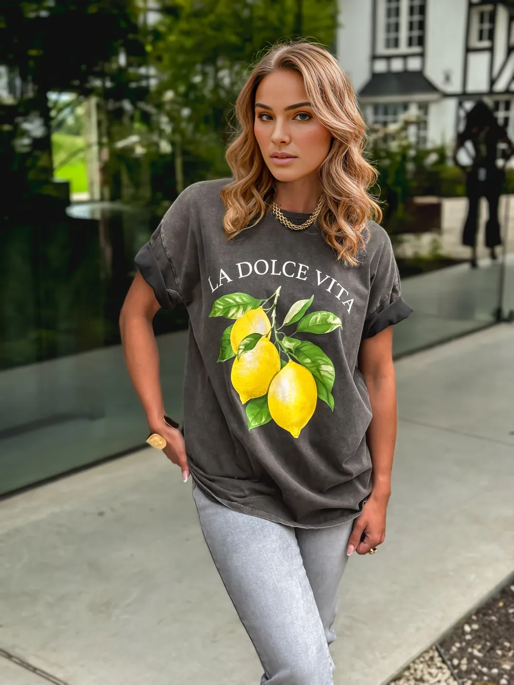 T-SHIRT DOLCE VITA - GRIS