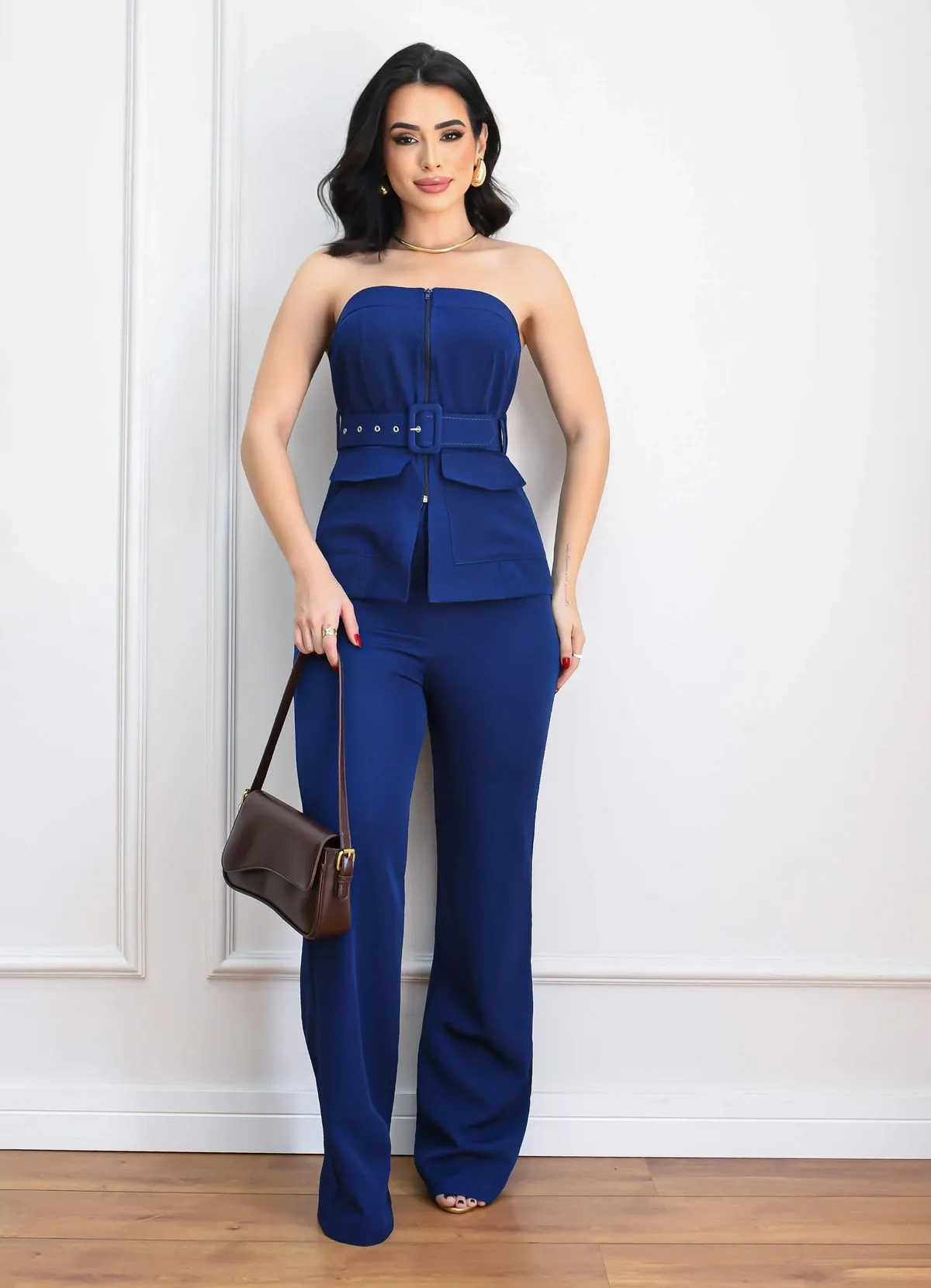 High Waist Straight Tailored Trousers