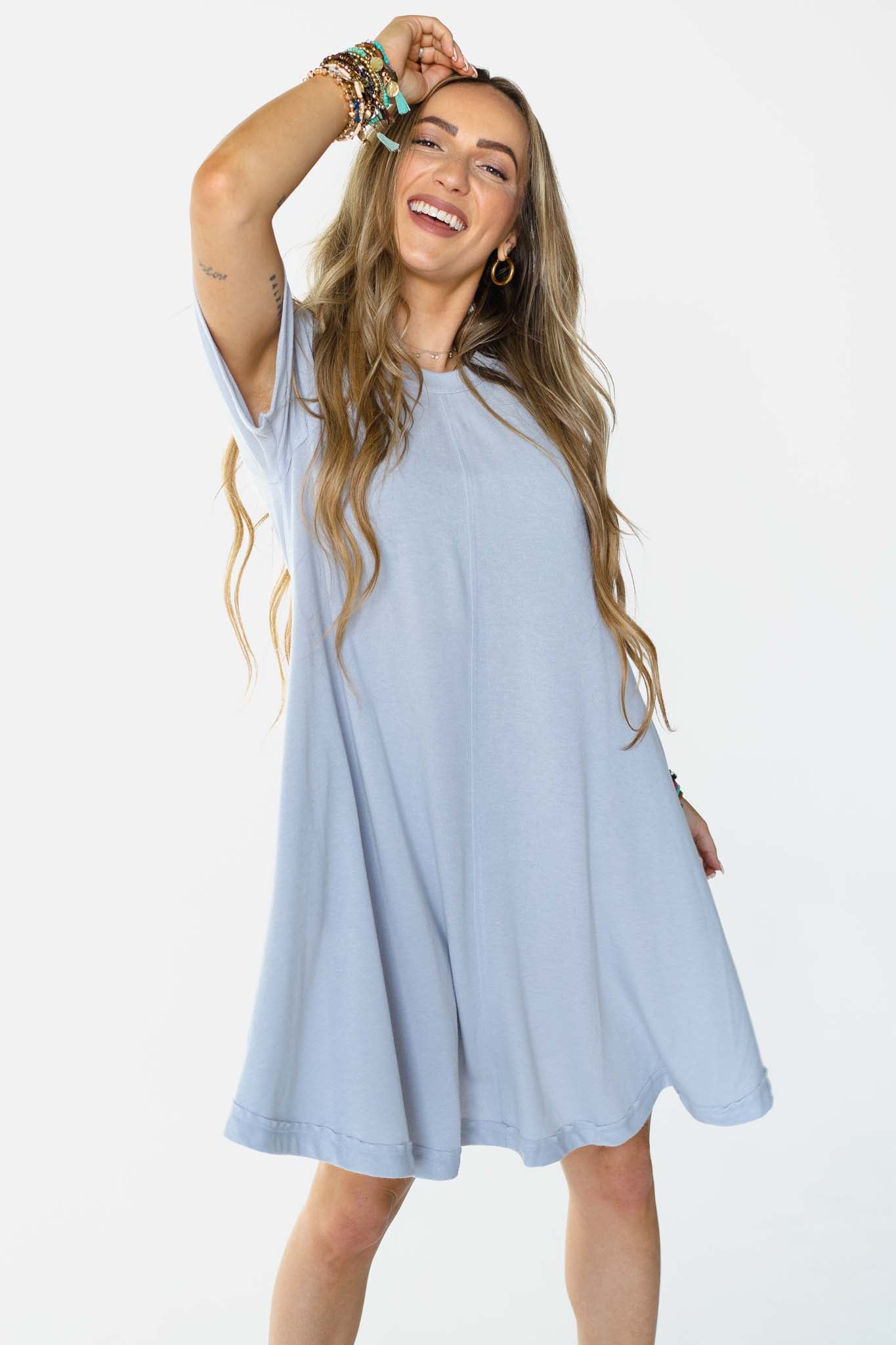 Hometown Favorite Tee Dress - Gray