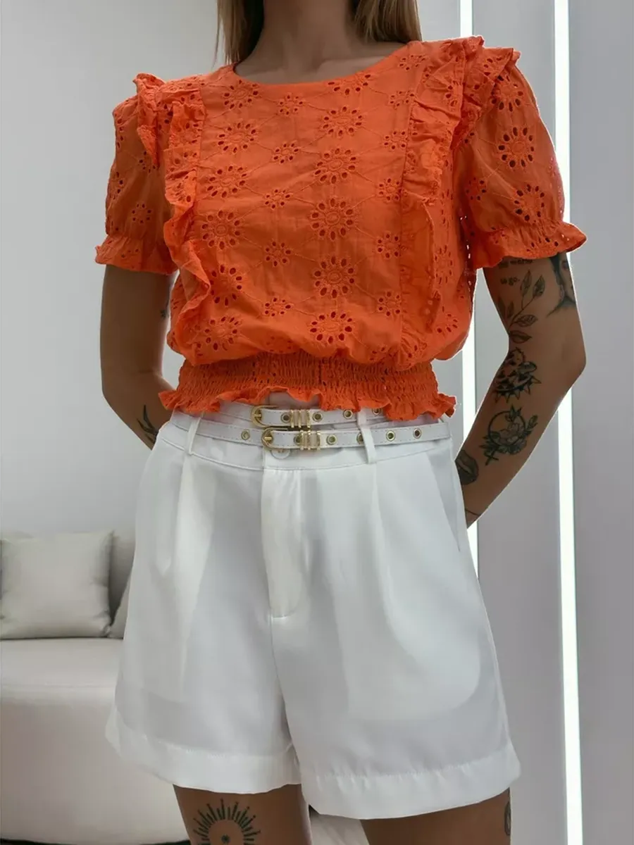 Eduarda Laise Orange Blouse