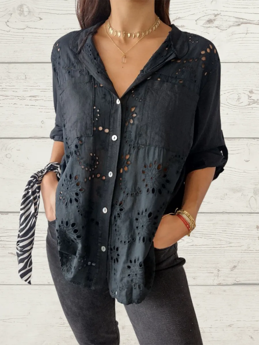 Women's Casual Elegant Lace Top Shirts