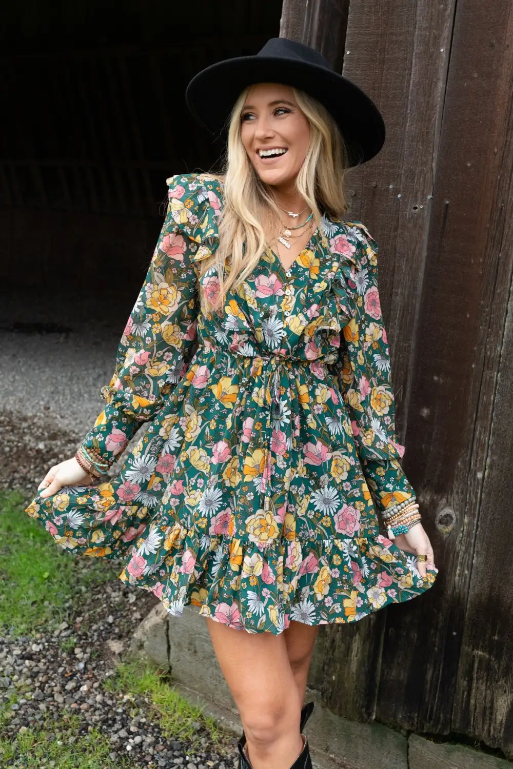 Fierce Florals Dress - Green