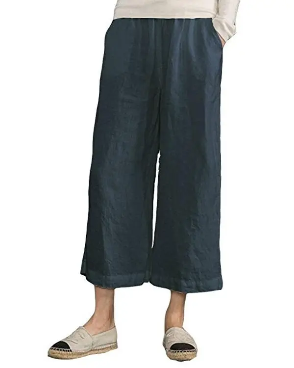 Women Solid Casual Linen Havana Nights Pants