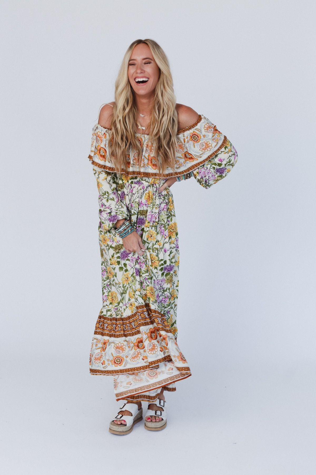 Dear To Me Floral Maxi Dress - Cream