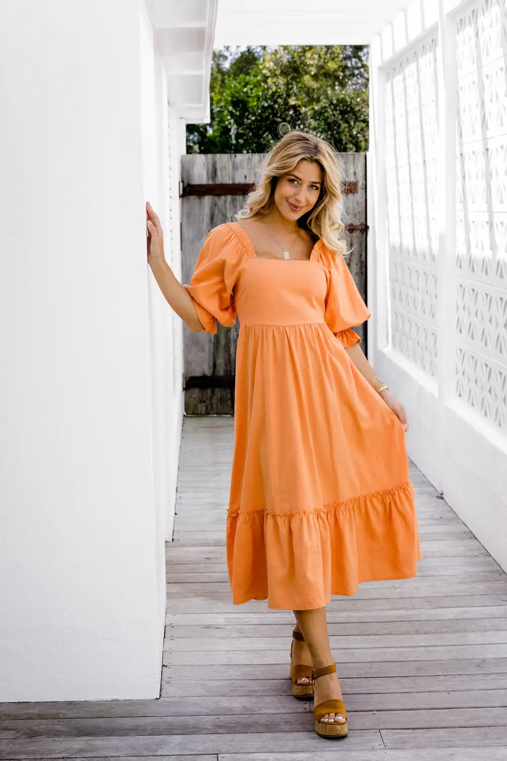 The Ayla Dress - Apricot