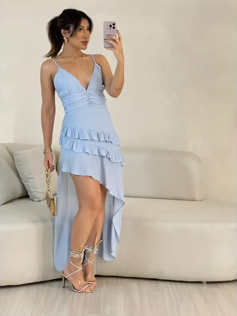 Jessica Boho Baby Blue Dress