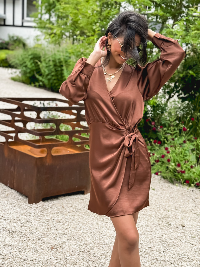 MAURINE SHORT SATIN DRESS