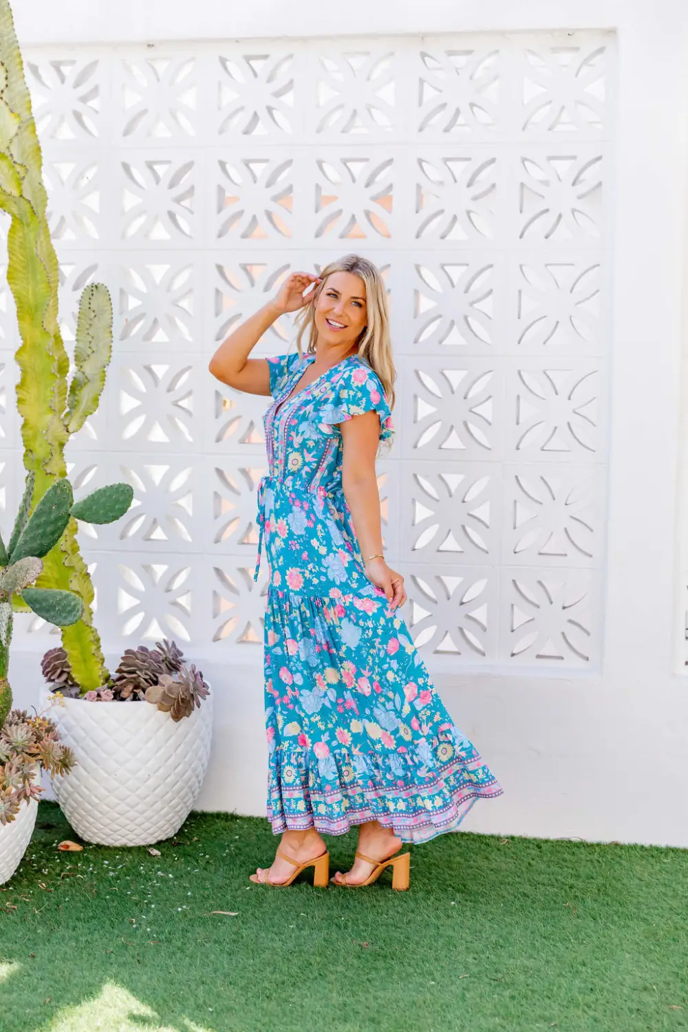 The Cora Maxi Dress - Whimsical Teal