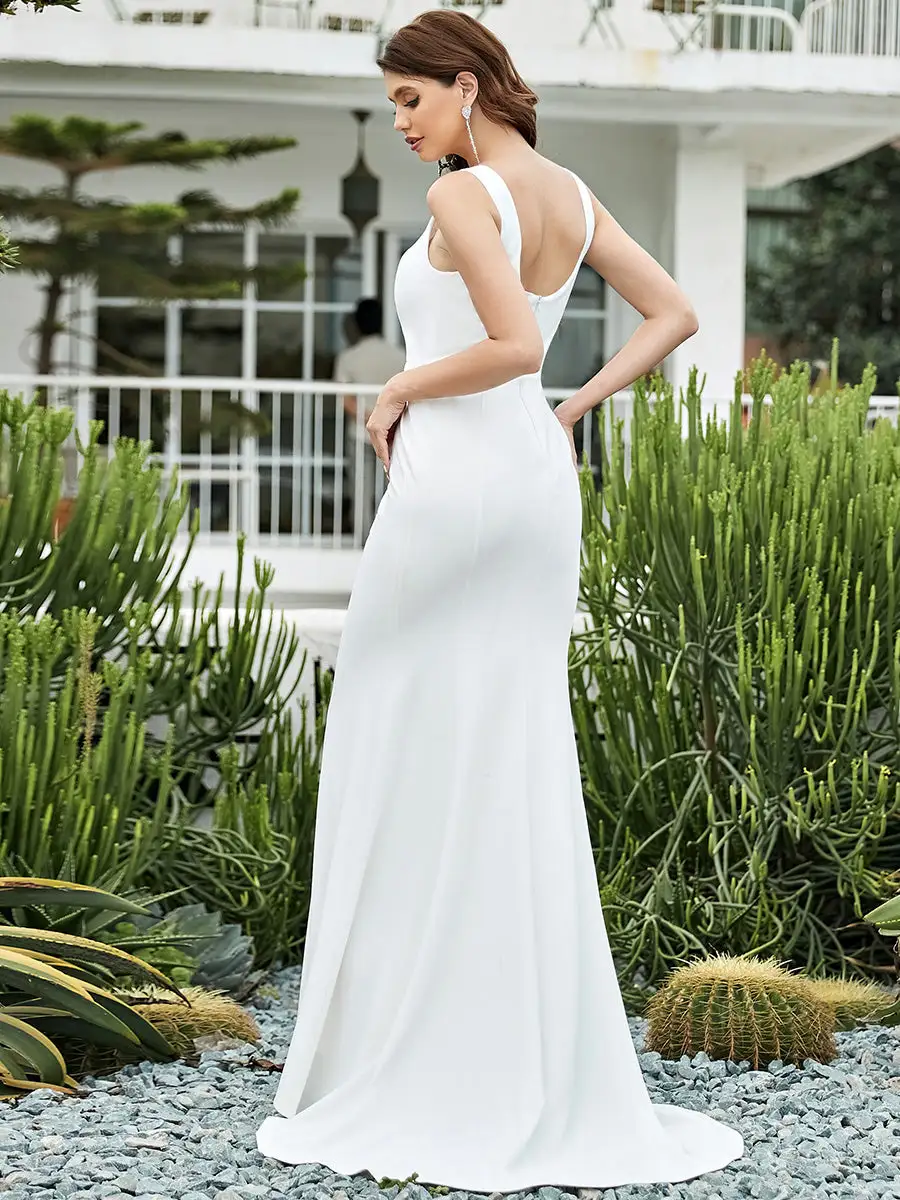 Elegant Sleeveless Square Neckline Wholesale Wedding Dress