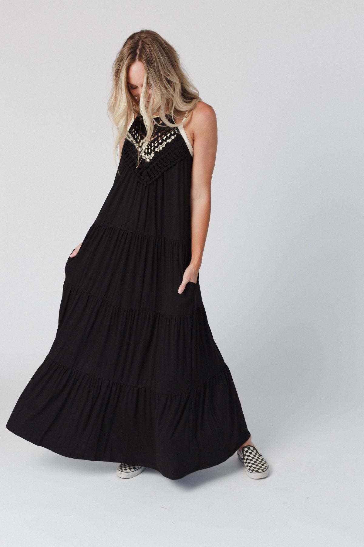 Perfection Tiered Maxi Dress - Black