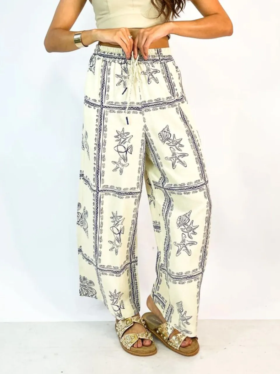 Dress To Nautical Print Pants