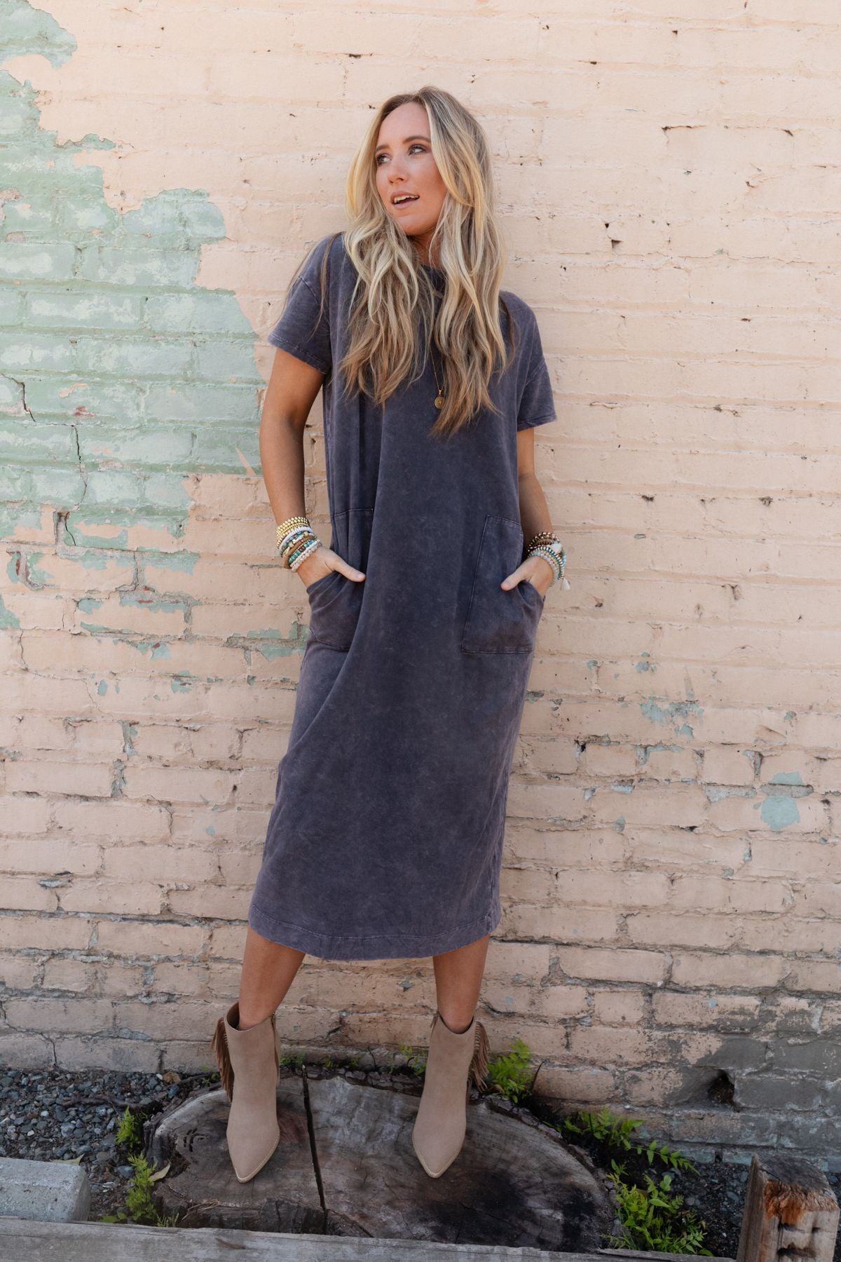 Long Weekend Maxi Tee Dress - Charcoal