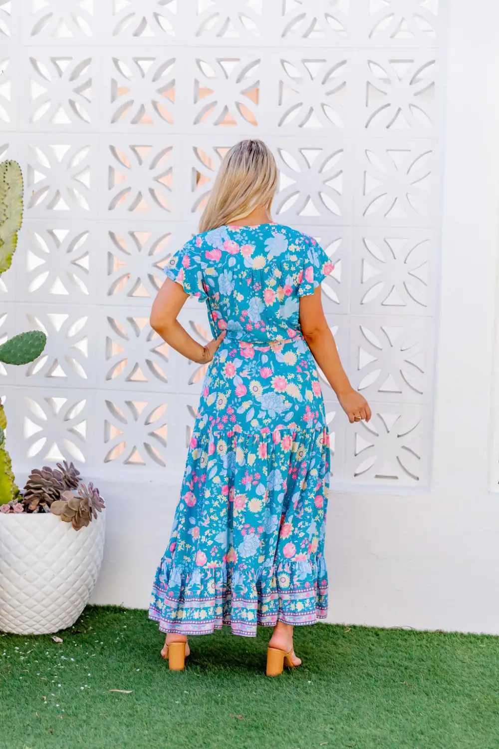 The Cora Maxi Dress - Whimsical Teal