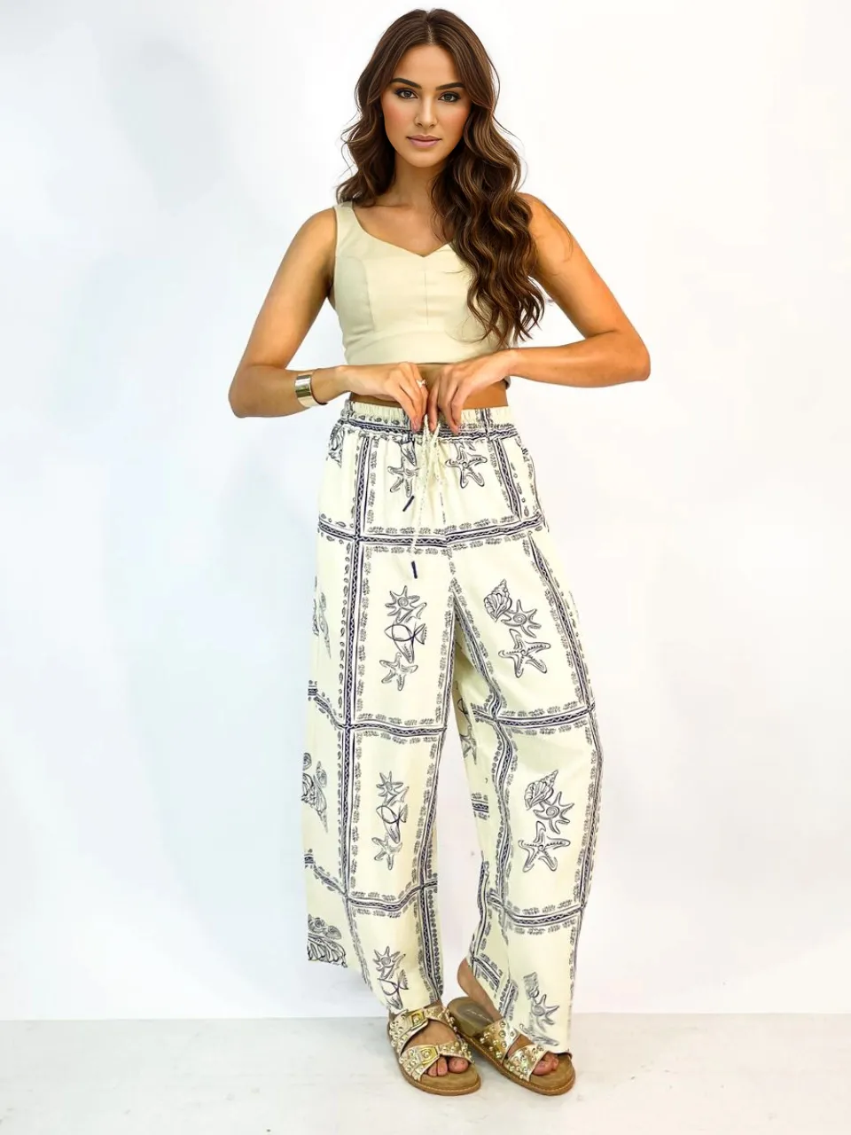 Dress To Nautical Print Pants