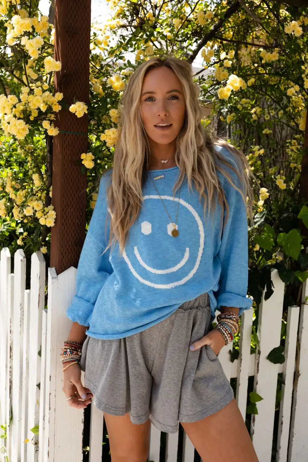 Made You Smile Sweater - Blue