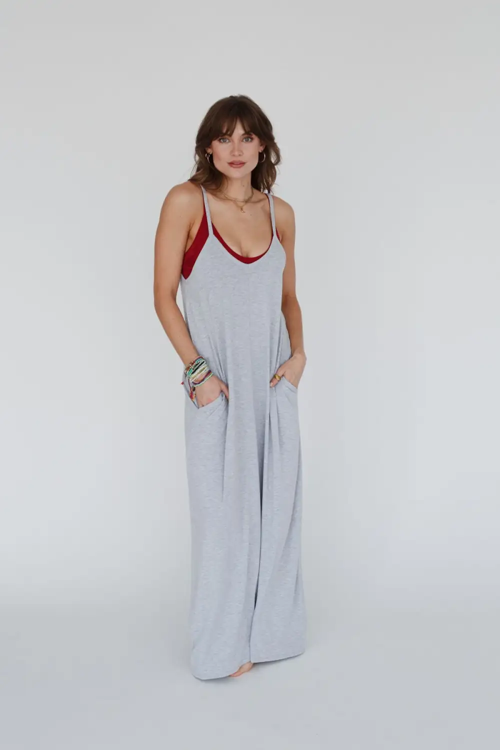 Perfection Pocket Maxi Dress - Heather Gray