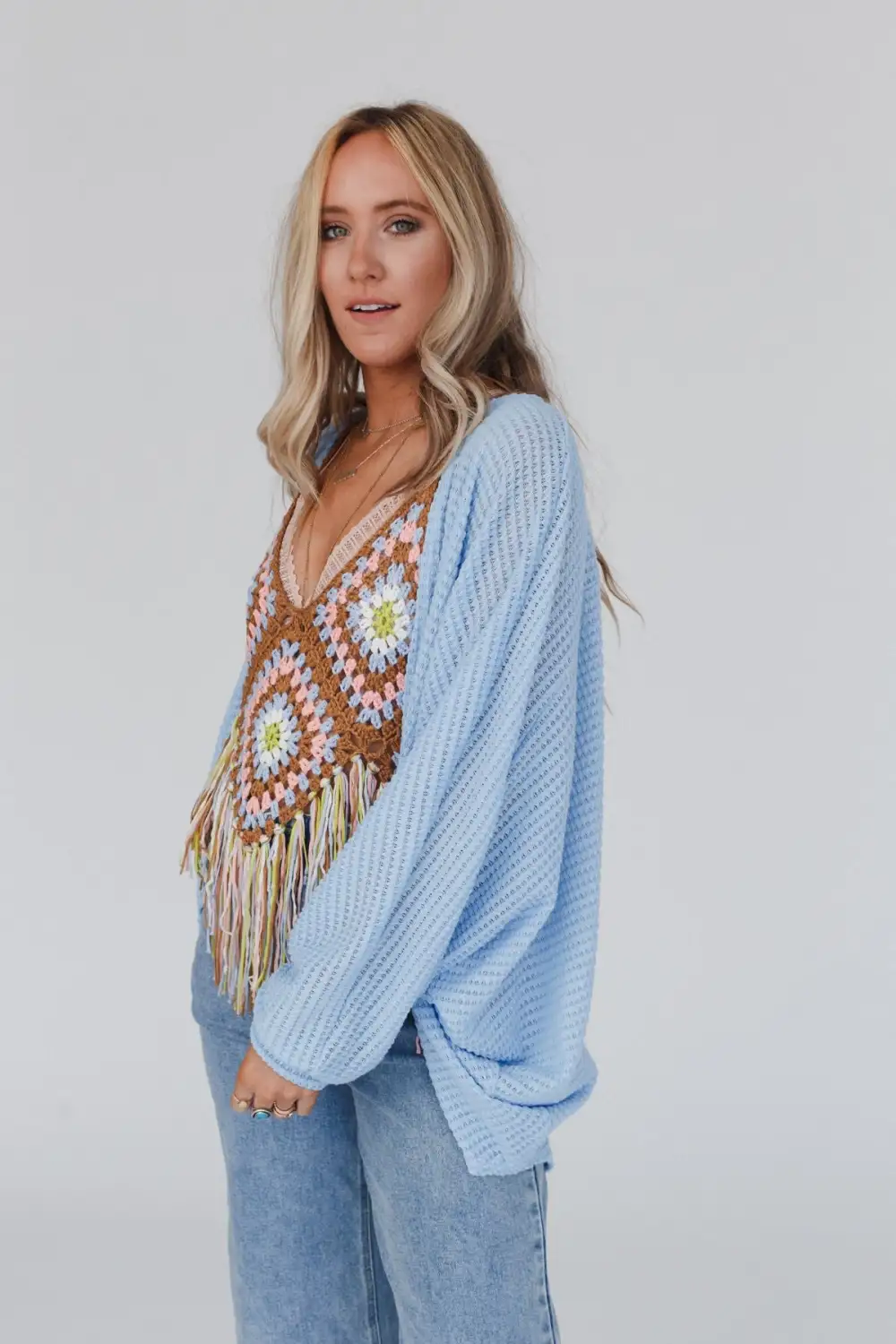 Lover Girl Dolman Sleeve Sweater - Blue