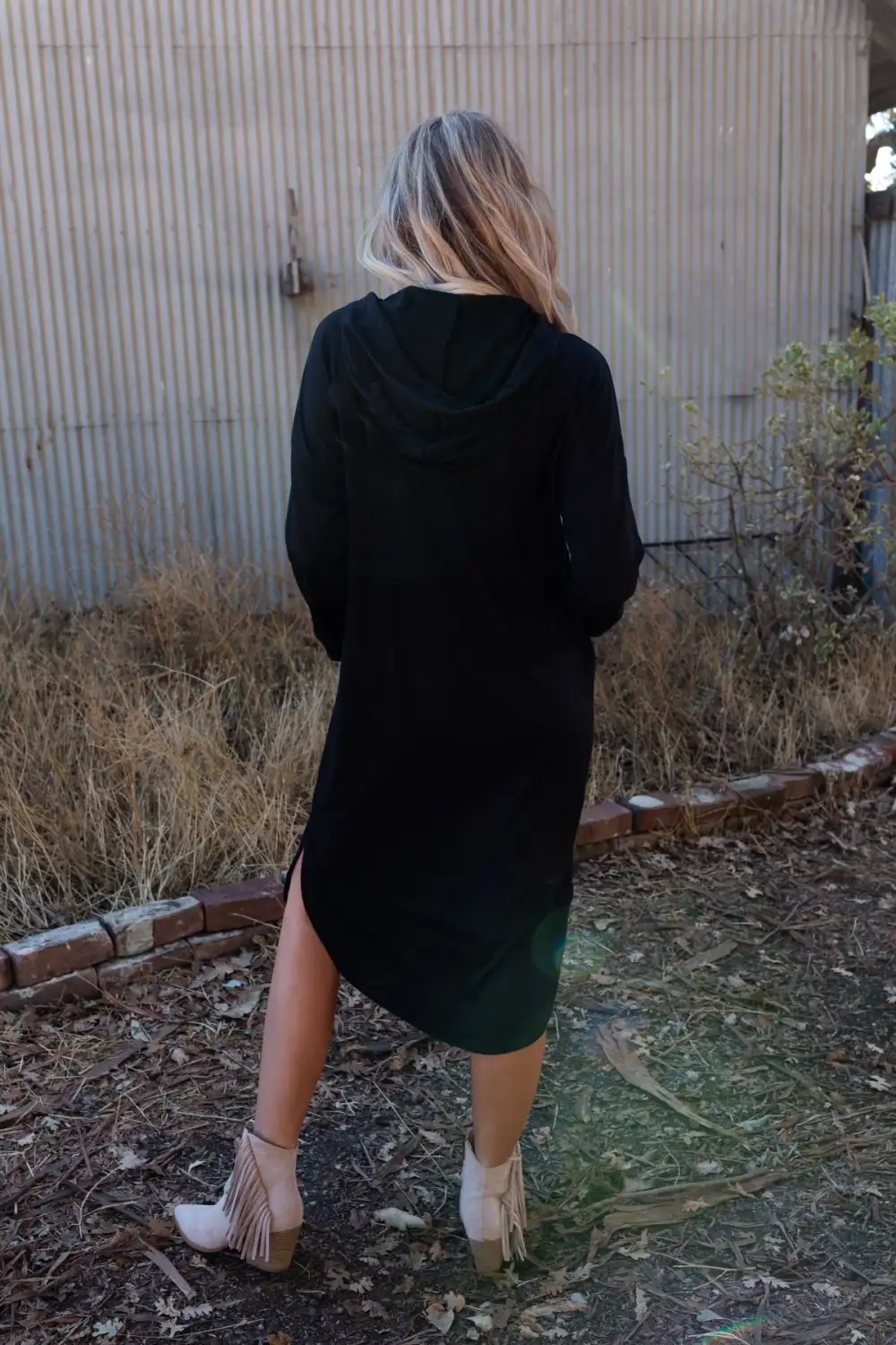 Your Go To Hoodie Dress - Black