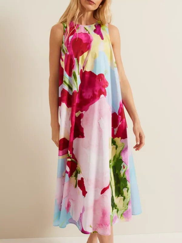 Leila Cotton Floral Midi Dress