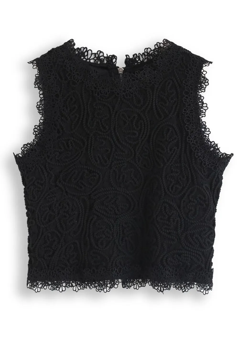 DIVA FULL LACE CROP TOP IN BLACK